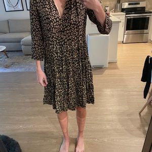 Maeve by anthropology 3/4 sleeve leopard dress